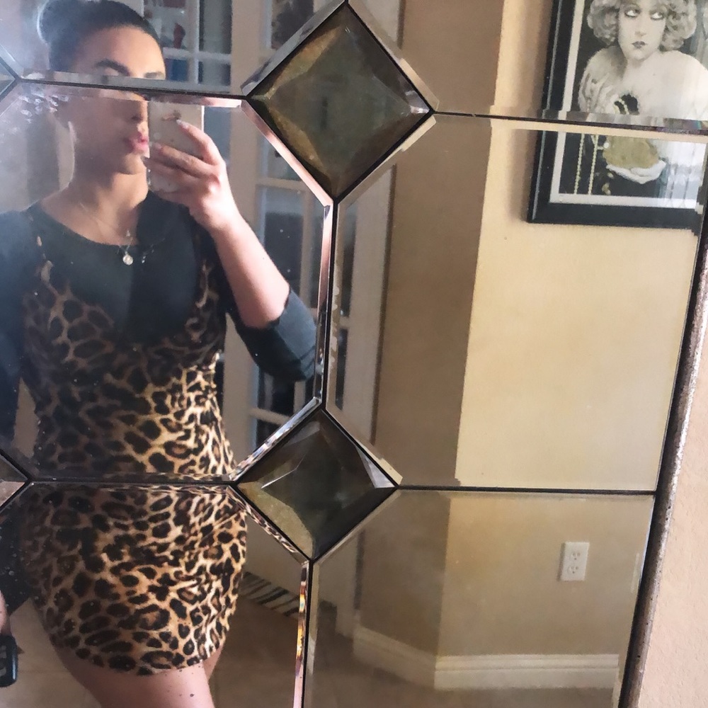 New & on trend Leopard print spaghetti strap dress